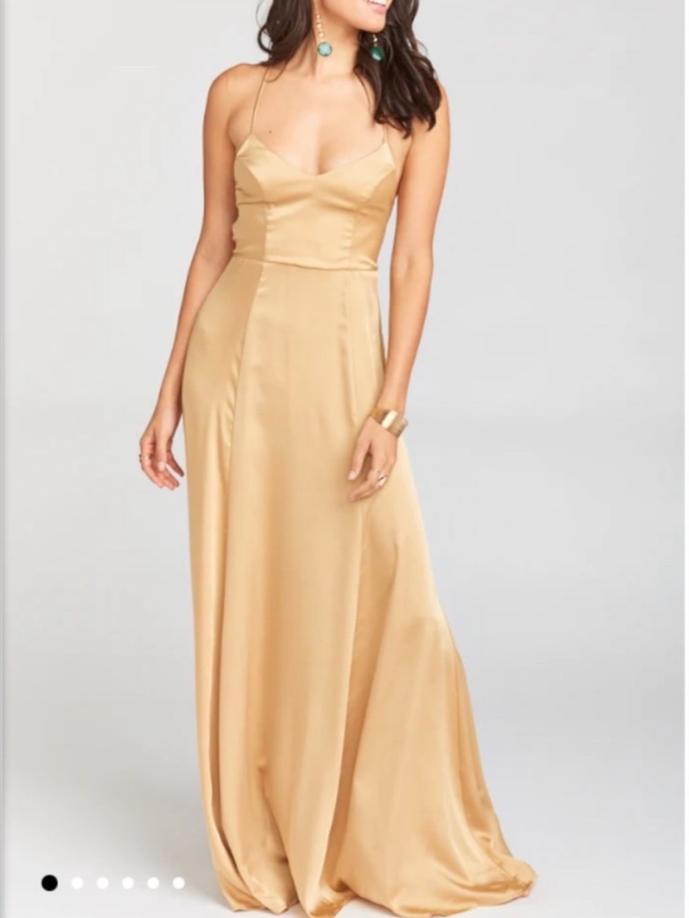 SHOW ME YOUR MUMU True Gold Godshaw Goddess
Maxi Dress Satin size XS - Picture 7 of 7